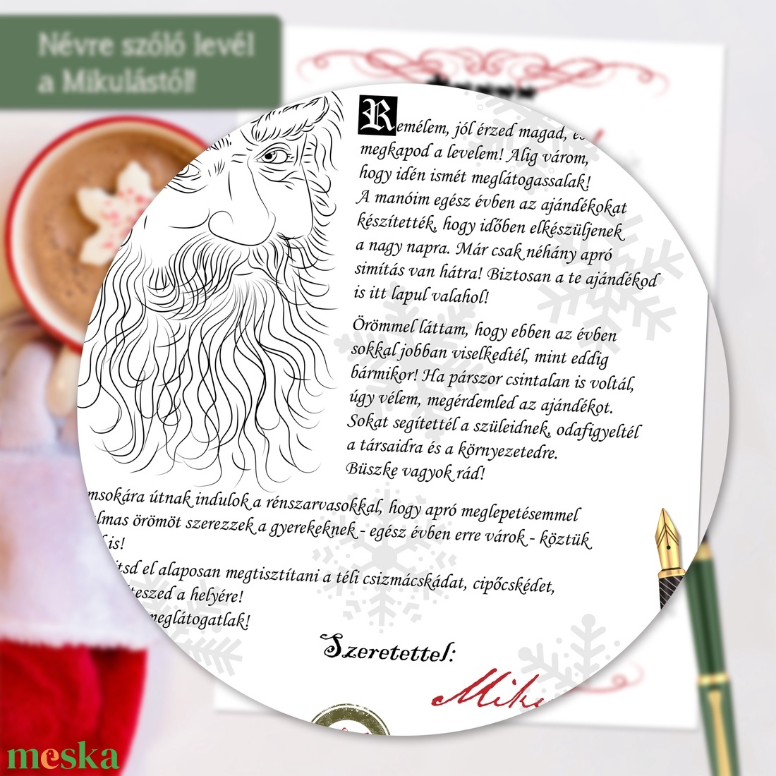 Névre szóló levél a Mikulástól (digitális kép vagy levélpapírra nyomtatva A/4-es méretben) - karácsony - mikulás - mikulás ajándékok - Meska.hu