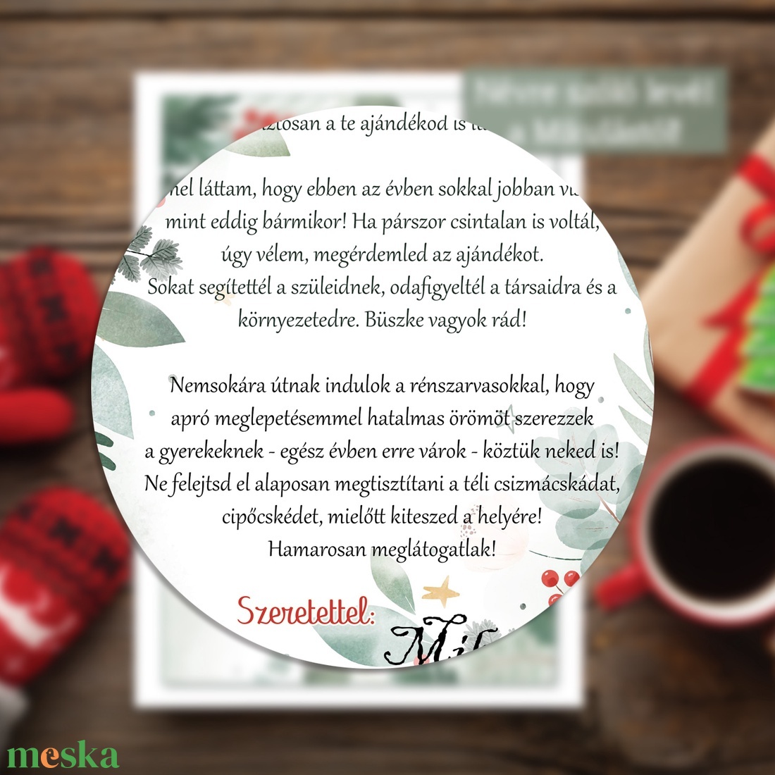 Aranyos levél a Mikulástól - névre szólóan (digitális kép vagy levélpapírra nyomtatva A/4-es méretben) - karácsony - mikulás - mikulás ajándékok - Meska.hu