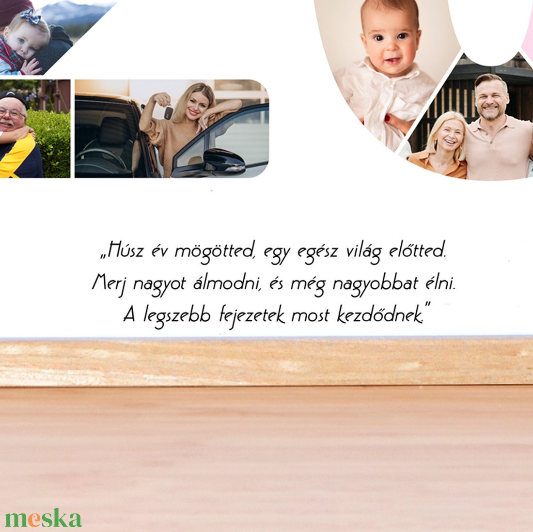 20-as szülinapi fotókollázs A/4-es méretben dátummal, aláírással (digitális kép vagy fotópapírra nyomtatva, keretezve) - művészet - kollázs - Meska.hu