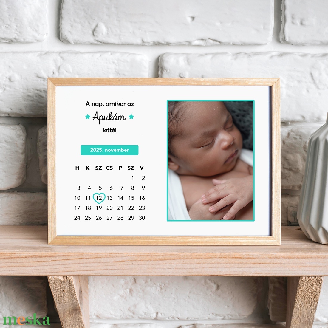 A nap, amikor az Apukám lettél - Szerkeszthető apák napi naptár grafika digitálisan, fotópapíron vagy keretezve - művészet - grafika & illusztráció - digitális - Meska.hu