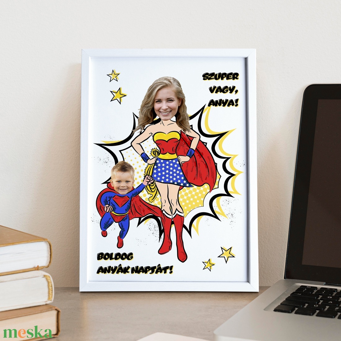 Szuper vagy, anya! Vicces anyák napi grafika egy vagy két csemetével - garantált a nevetés! - digitális vagy nyomtatott - művészet - grafika & illusztráció - digitális - Meska.hu