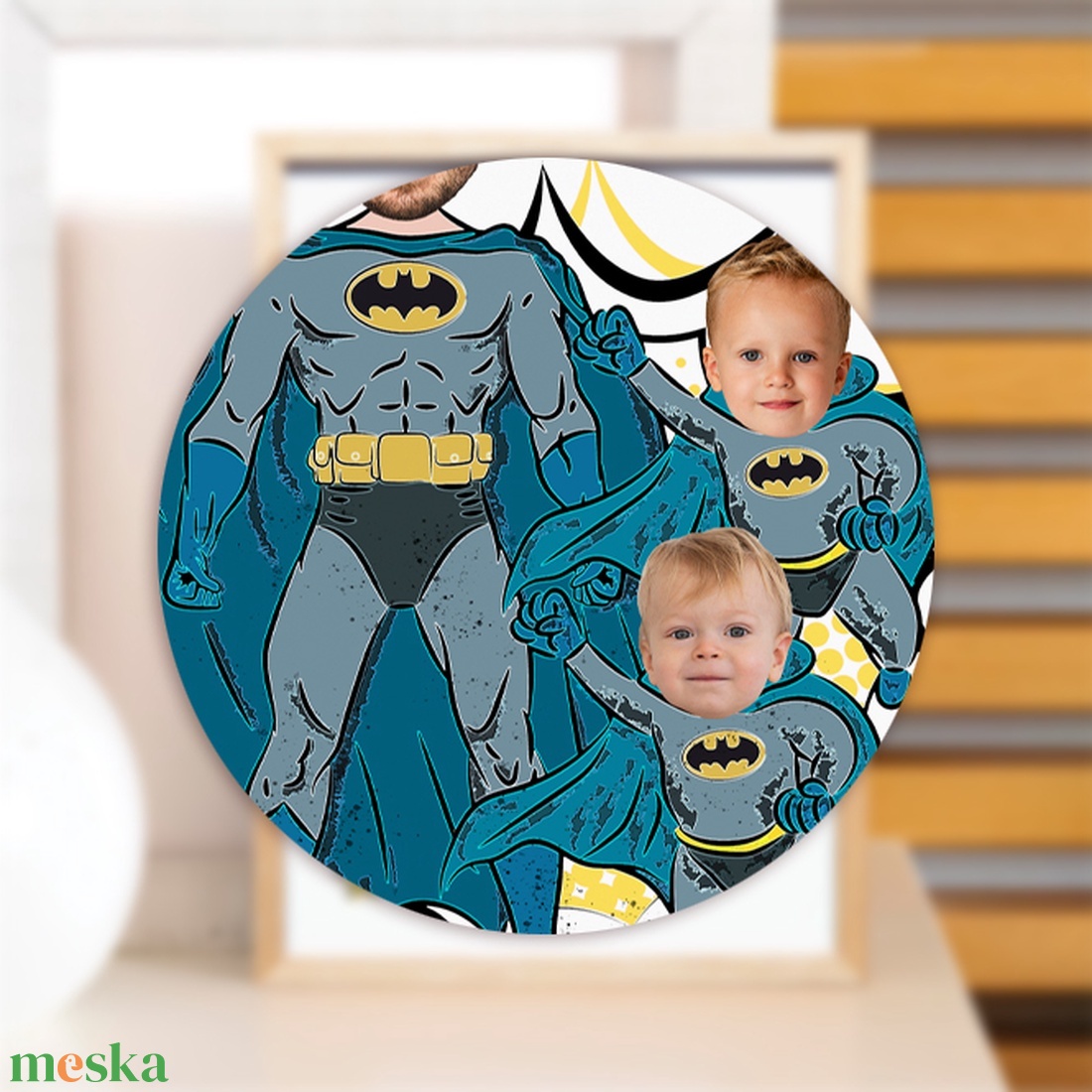 Szuperhősös grafika apának batman és bat gyerek(ek) - digitálisan, fotópapíron vagy keretezve - apák napjára, szülinapra - művészet - grafika & illusztráció - digitális - Meska.hu
