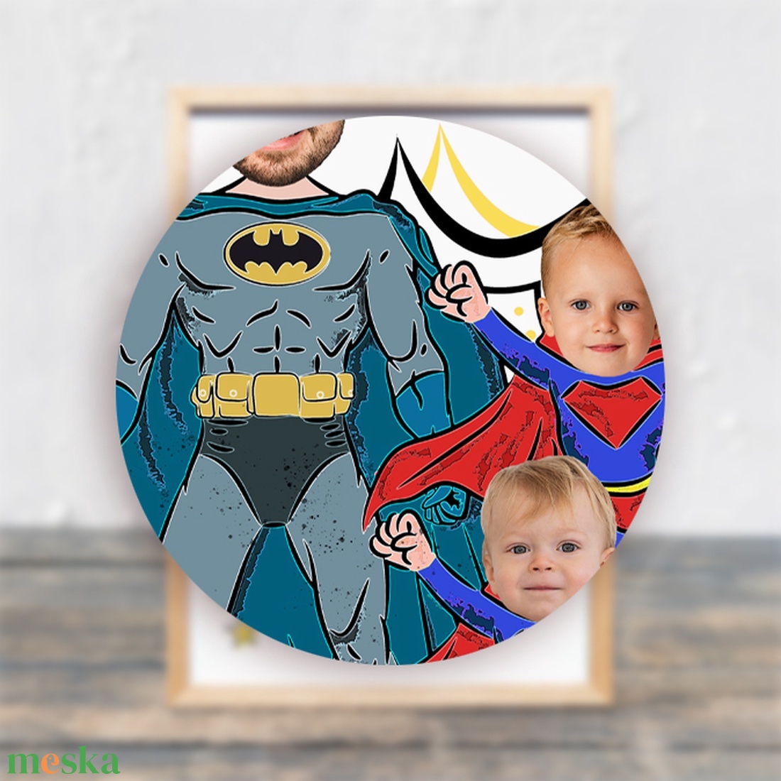 Batman és szupergyerek(ek) - digitálisan, fotópapíron vagy keretezve - apák napjára, szülinapra - művészet - grafika & illusztráció - digitális - Meska.hu
