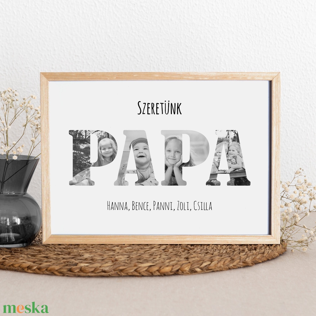 Ajándék papának! Szerkeszthető apák napi fekete-fehér grafika digitálisan vagy fotópapíron, legjobb tata, tati, papa - művészet - grafika & illusztráció - digitális - Meska.hu