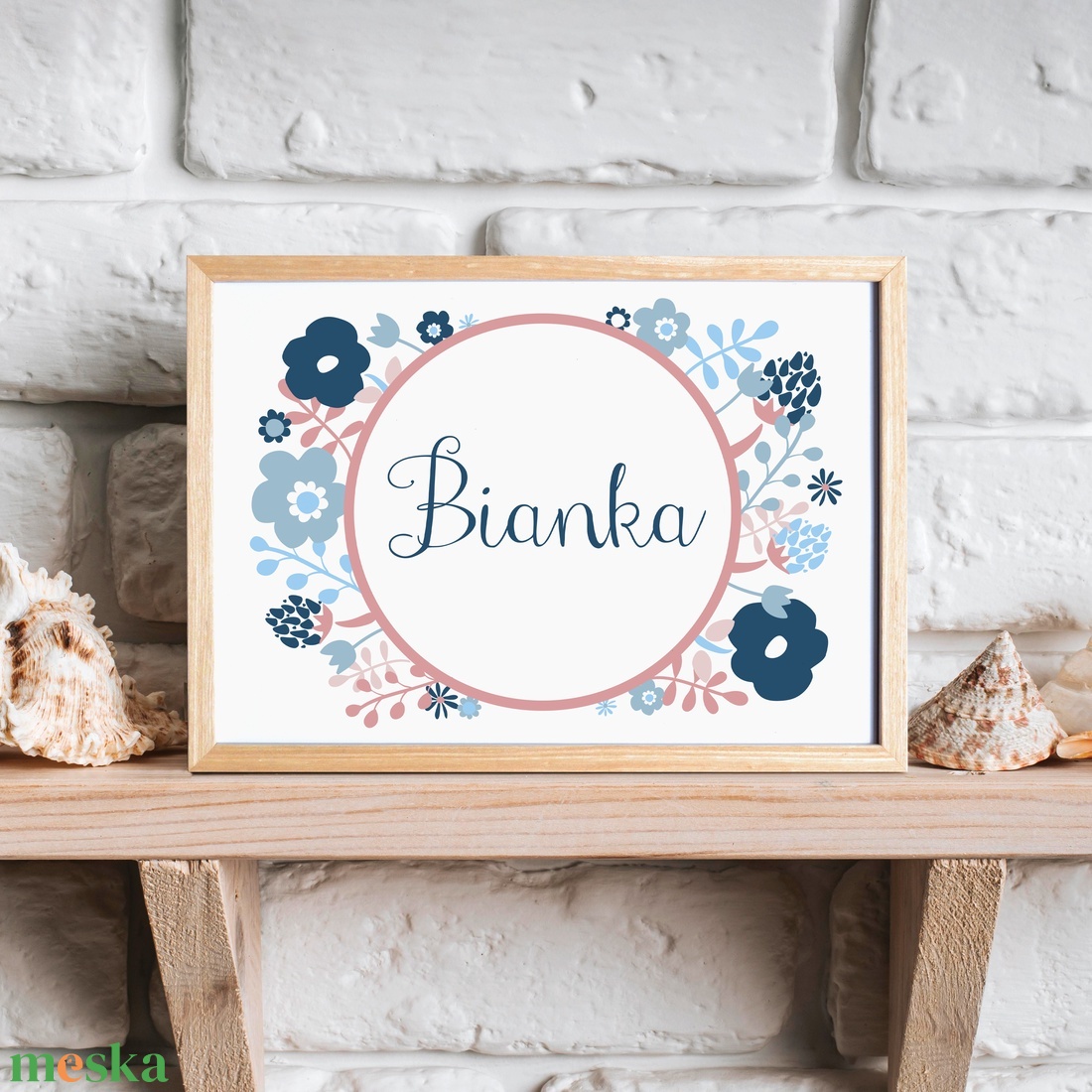Virágos grafika névvel - gyerekeknek, lányoknak, név felirat, szobatábla - baba - mama - babaszoba dekoráció - baba névtábla - Meska.hu