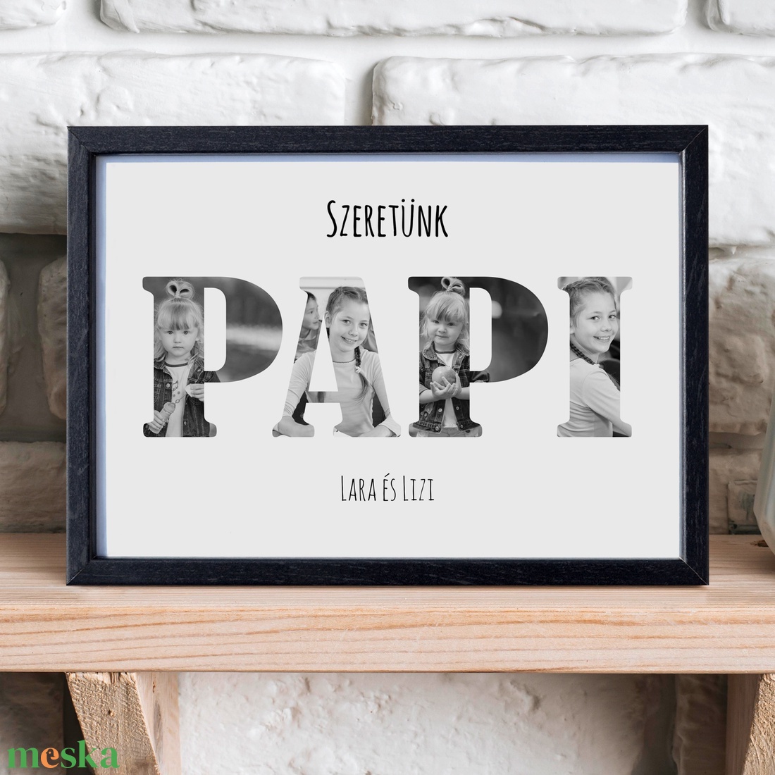 Szeretünk PAPI! Szülinapi, apák napi fényképes ajándék Nagypapinak - minden betűbe kerülhet unoka! Digitálisan,nyomtatva - művészet - grafika & illusztráció - digitális - Meska.hu