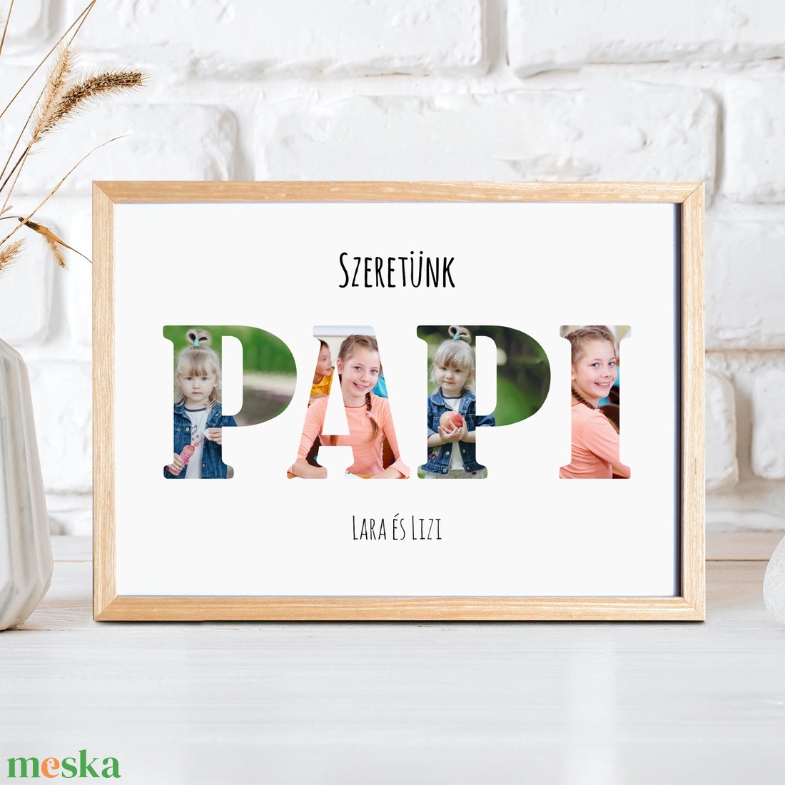 Szeretünk PAPI! Szülinapi, apák napi fényképes ajándék Nagypapinak - minden betűbe kerülhet unoka! Digitálisan,nyomtatva - művészet - grafika & illusztráció - digitális - Meska.hu