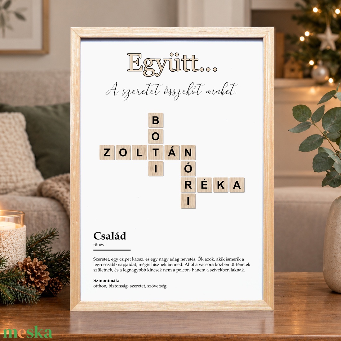 Családi Scrabble kép � Személyre szabható családi névkollázs szeretettel és humorral - digitálisan vagy nyomtatva - otthon & életmód - dekoráció - fali és függő dekoráció - betű & név - Meska.hu