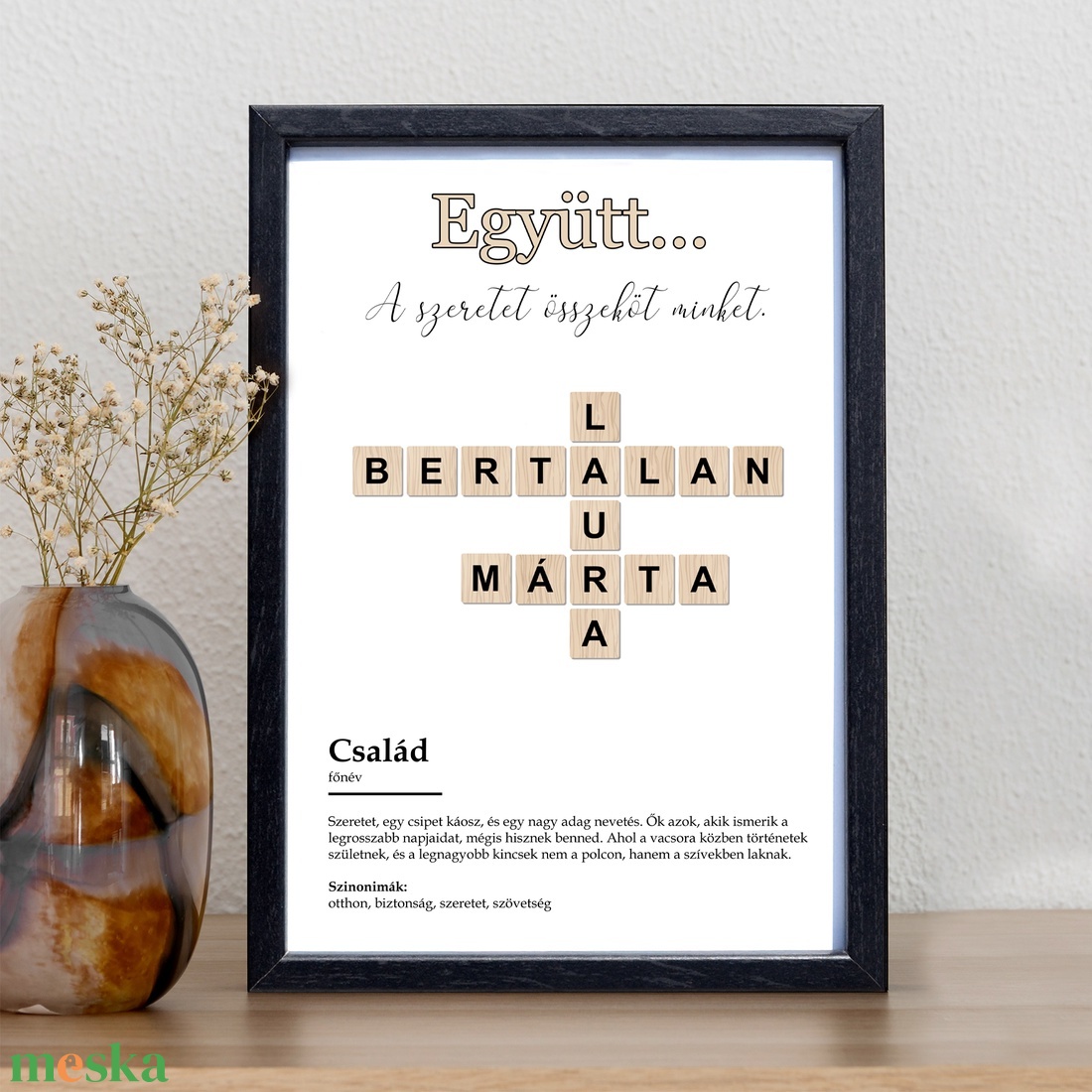 Családi Scrabble kép � Személyre szabható családi névkollázs szeretettel és humorral - digitálisan vagy nyomtatva - otthon & életmód - dekoráció - fali és függő dekoráció - betű & név - Meska.hu