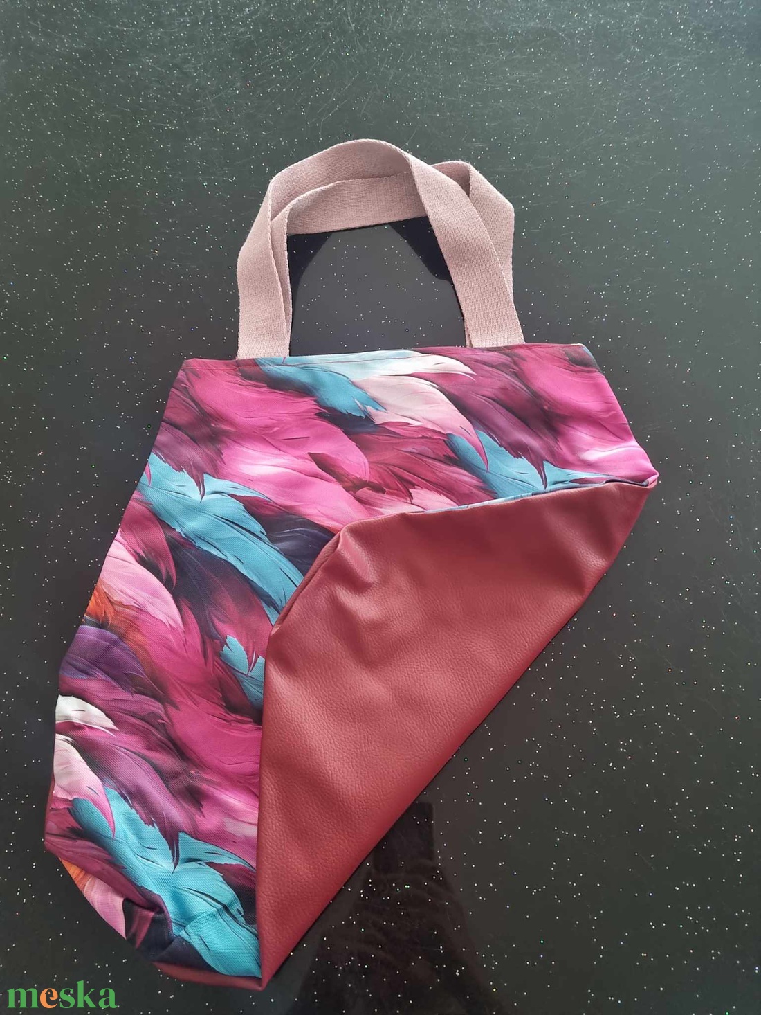 Tollas-bordó szatyor - táska & tok - bevásárlás & shopper táska - shopper, textiltáska, szatyor - Meska.hu
