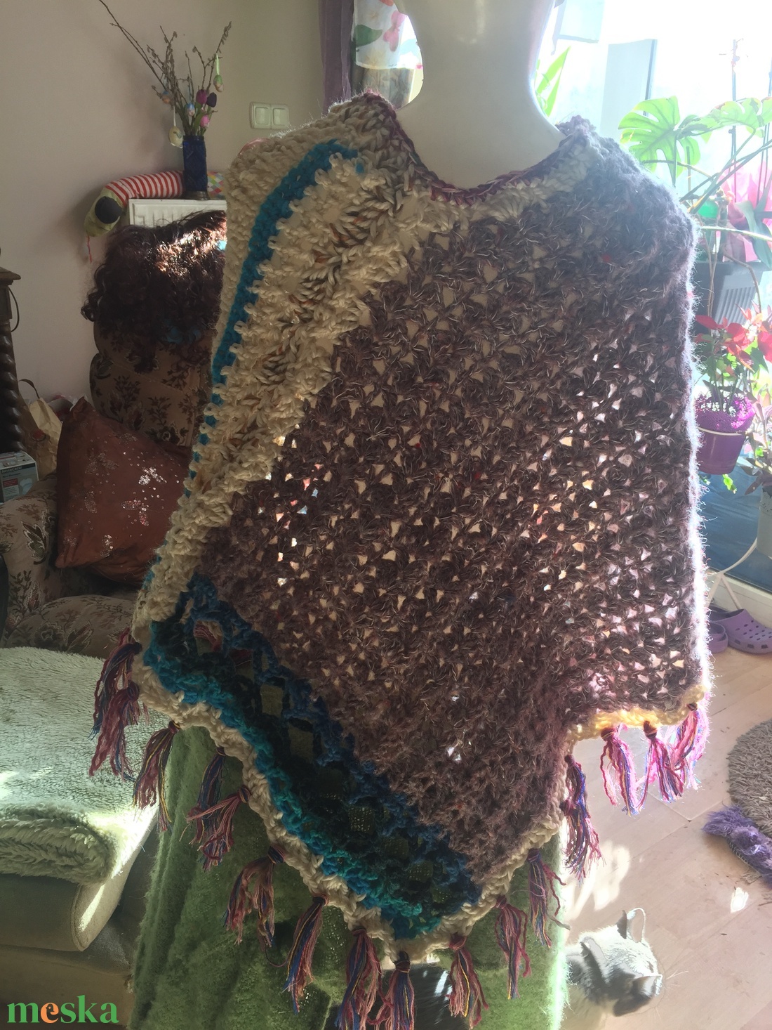 Kézimunkabolt felszámolása után megmaradt termék. Különleges horgolt/kötött poncho. L-es méret. - ruha & divat - női ruha - pulóver - Meska.hu Kézimunkabolt felszámolása után megmaradt termék. Különleges horgolt/kötött poncho. L-es méret. - ruha & divat - női ruha - pulóver - Meska.hu