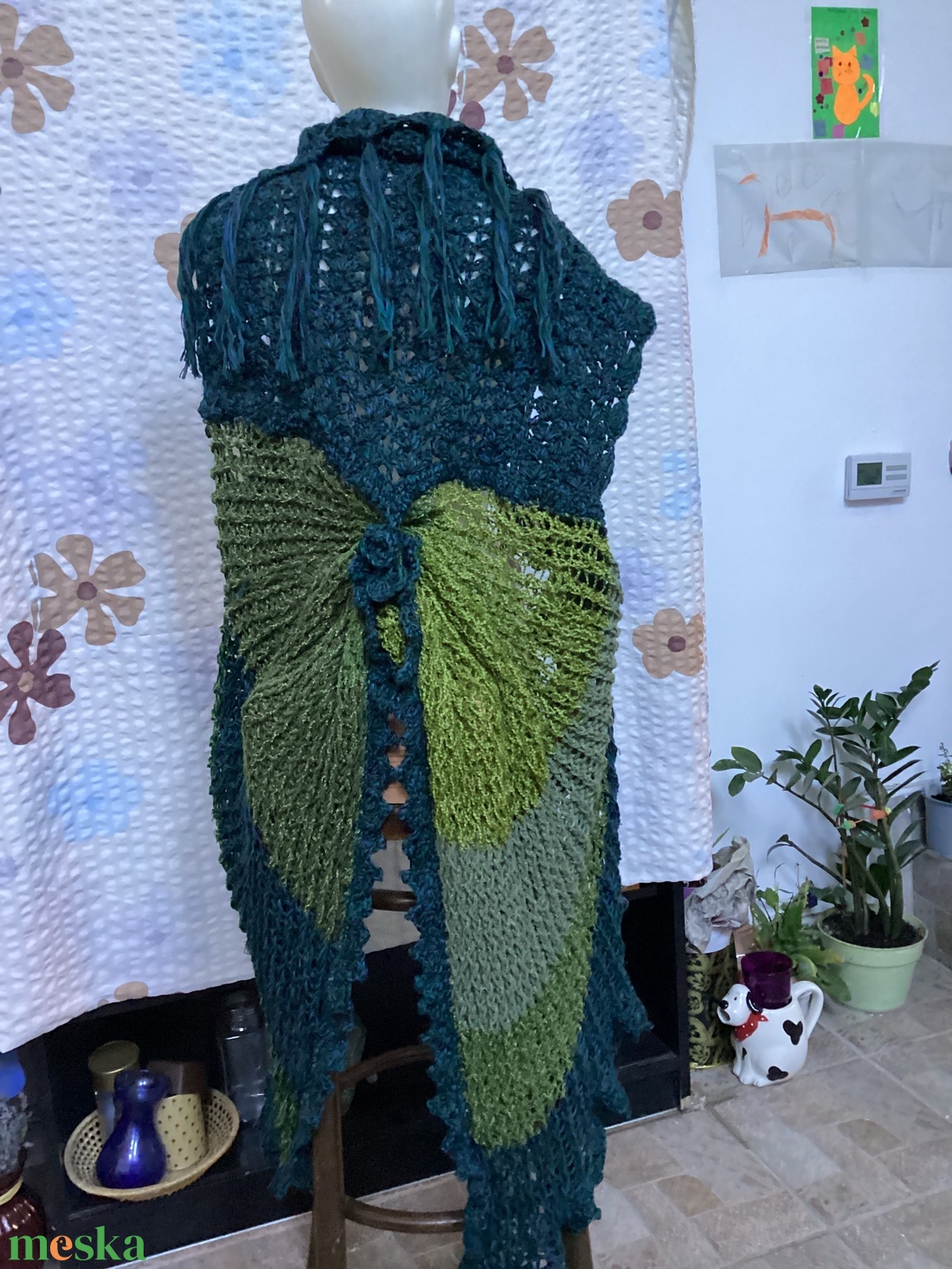 Extravagáns poncho/ vállkendő - ruha & divat - női ruha - poncsó - Meska.hu