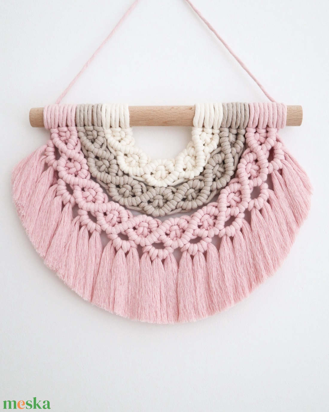 Mini szivárvány makramé falidísz - otthon & életmód - dekoráció - fali és függő dekoráció - falra akasztható dekor - Meska.hu