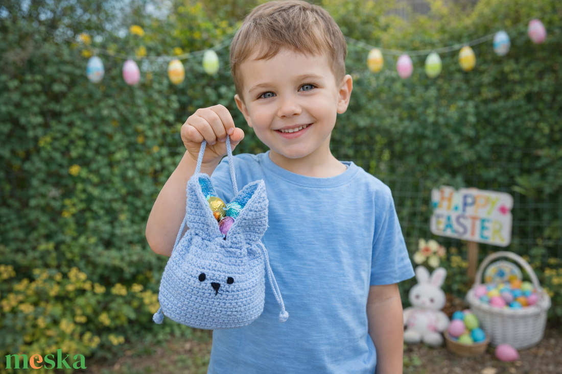 Csokiátadó, csokigyűjtő nyuszis szüzyők - ünnepi díszek, dekorációk - húsvéti díszek és dekorációk - húsvéti ajándékátadó - Meska.hu