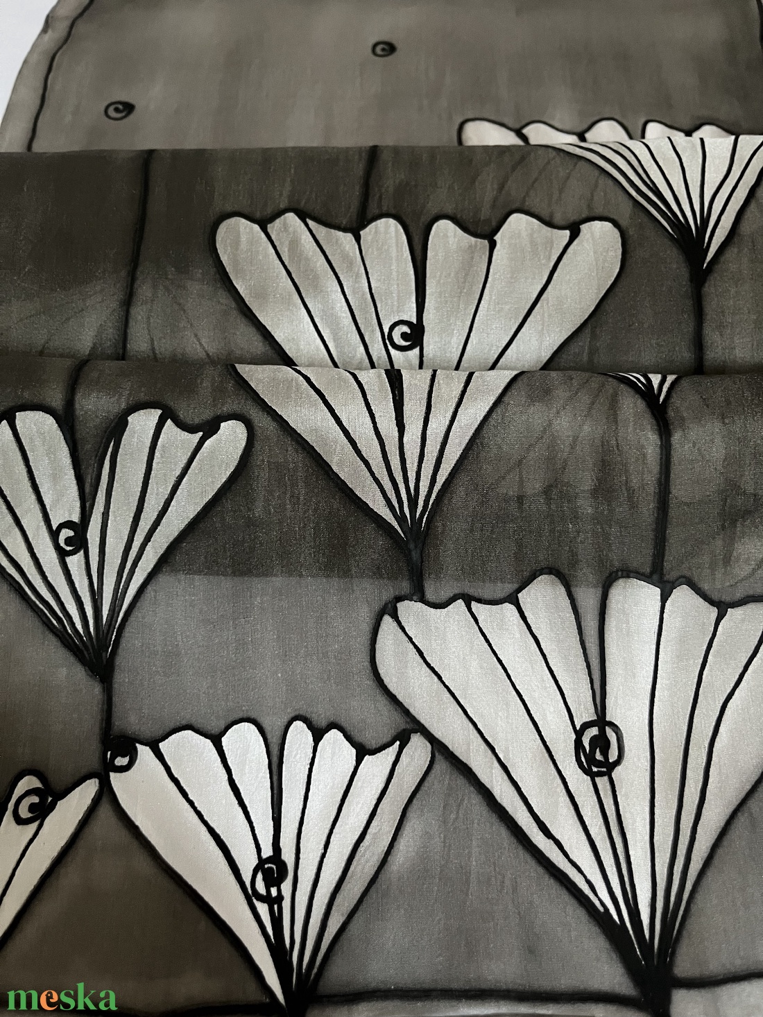 Fekete-szürke Sál - ruha & divat - sál, sapka, kendő - sál - Meska.hu