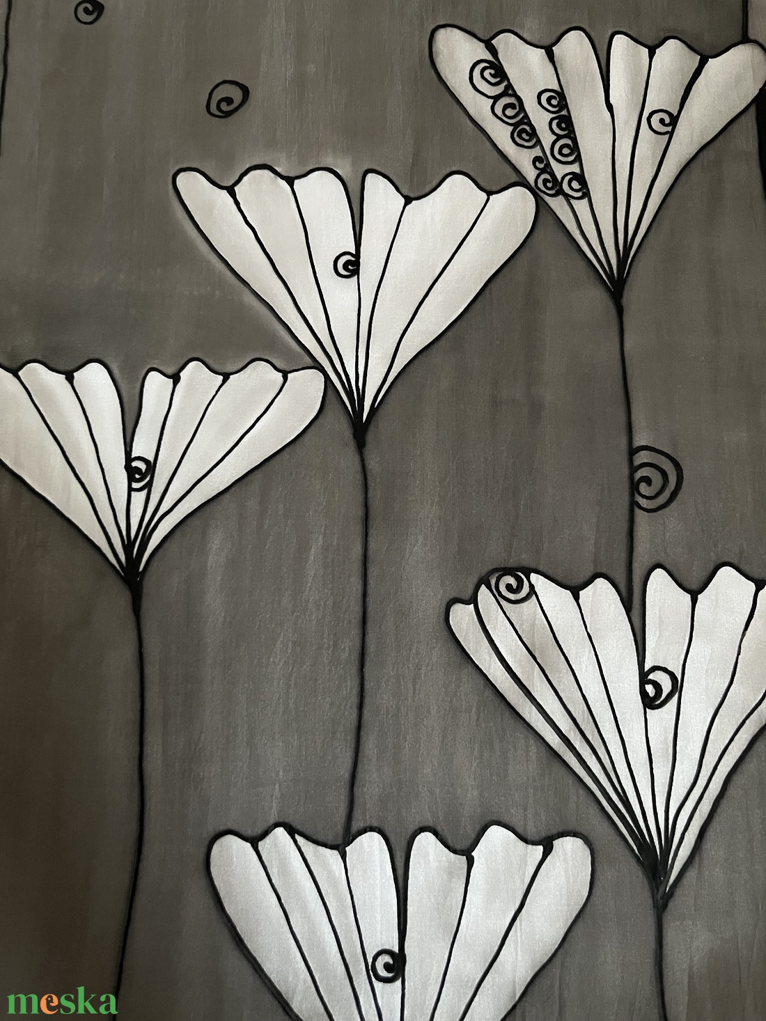 Fekete-szürke Sál - ruha & divat - sál, sapka, kendő - sál - Meska.hu