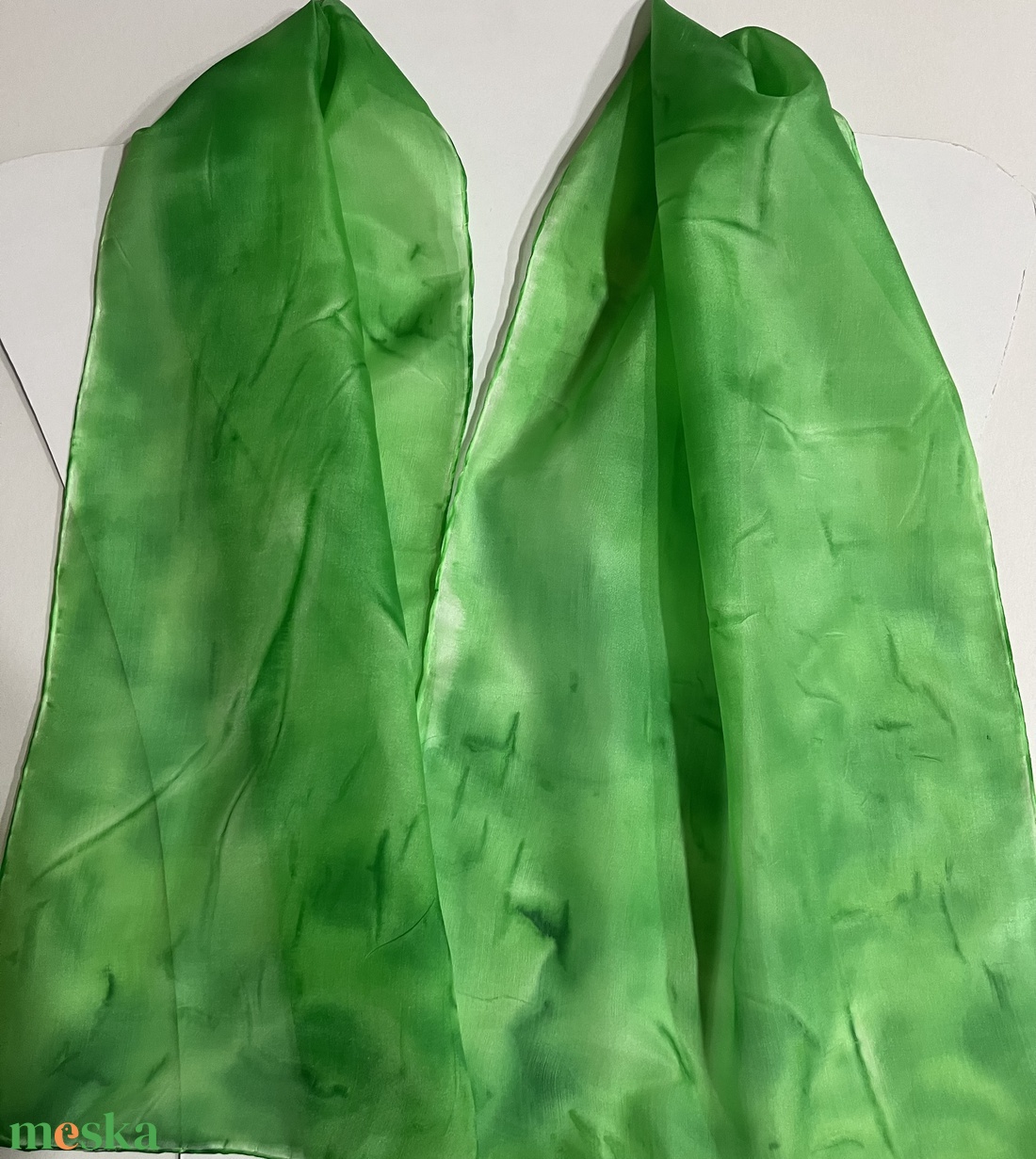 Zöld selyemsál a mindennapokra - ruha & divat - sál, sapka, kendő - sál - Meska.hu