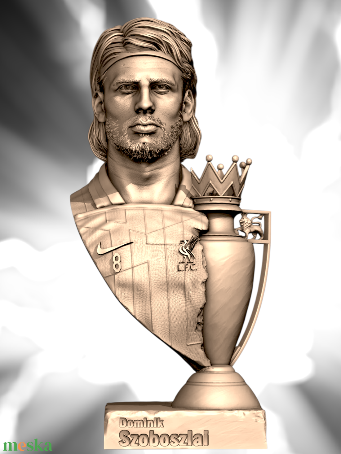 Szoboszlai Dominik Premier Liga kupagyőztes szobor - művészet - szobor - kerámia - Meska.hu