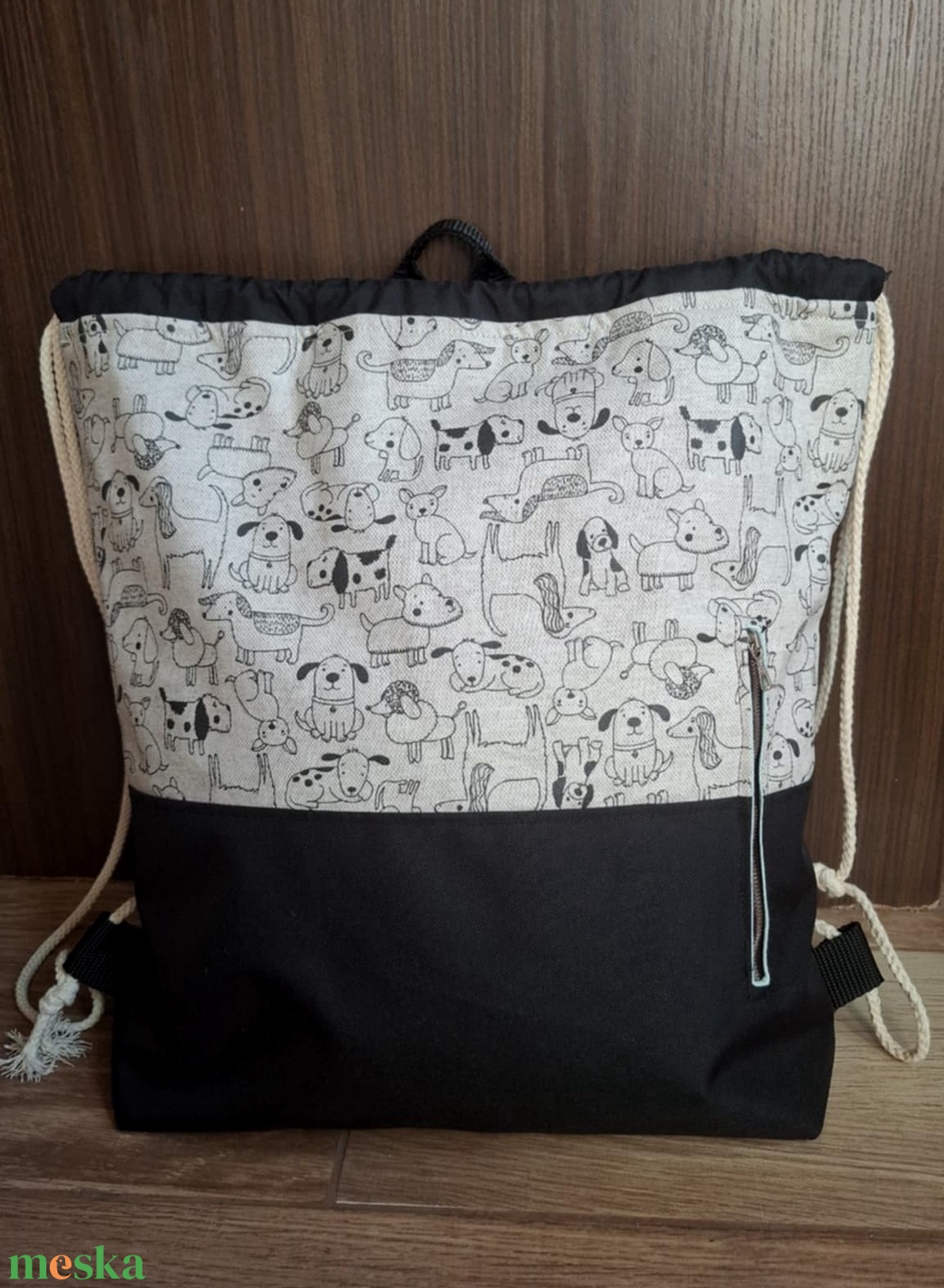 Kutyás vízálló gymbag, tornazsák  - táska & tok - hátizsák - tornazsák, gymbag - Meska.hu