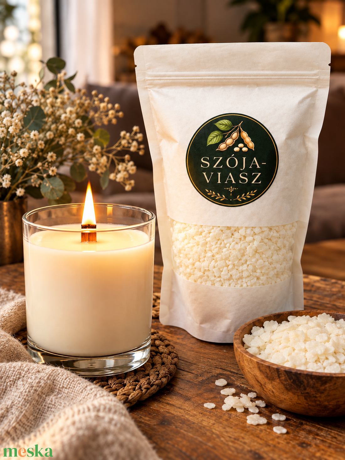 Szójaviasz 250g DIY alapanyag - kellékek & szerszámok - vegyes alapanyag - gyertya alapanyag - szójaviasz gyertya alapanyag - Meska.hu