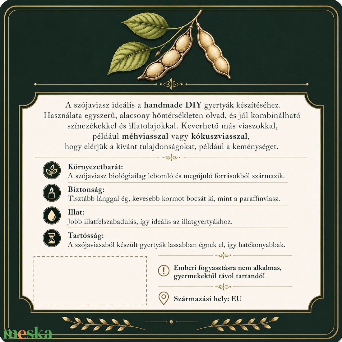 Szójaviasz 500g DIY alapanyag - kellékek & szerszámok - vegyes alapanyag - gyertya alapanyag - szójaviasz gyertya alapanyag - Meska.hu