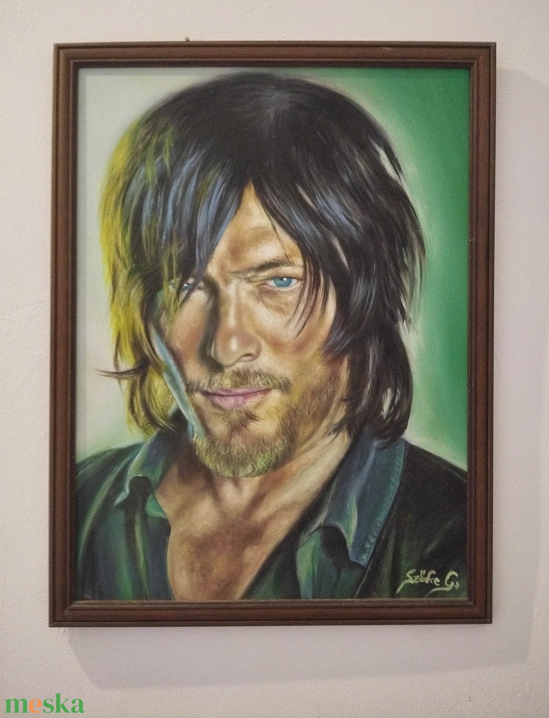 Daryl Dixon - portréfestmény (The Walking Dead) - művészet - festmény - olajfestmény - Meska.hu