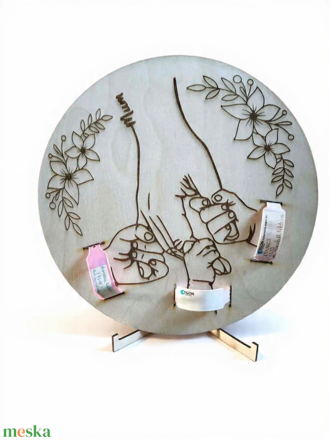 Újszülött karszalag emléktábla tartóval  - baba - mama - babaemlékek - baba emlékőrző - Meska.hu