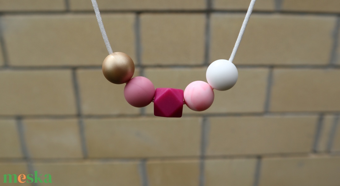 Golden hour - Szoncha szilikon szenzoros és rágcsalánc - ékszer - nyaklánc - bogyós nyaklánc - Meska.hu