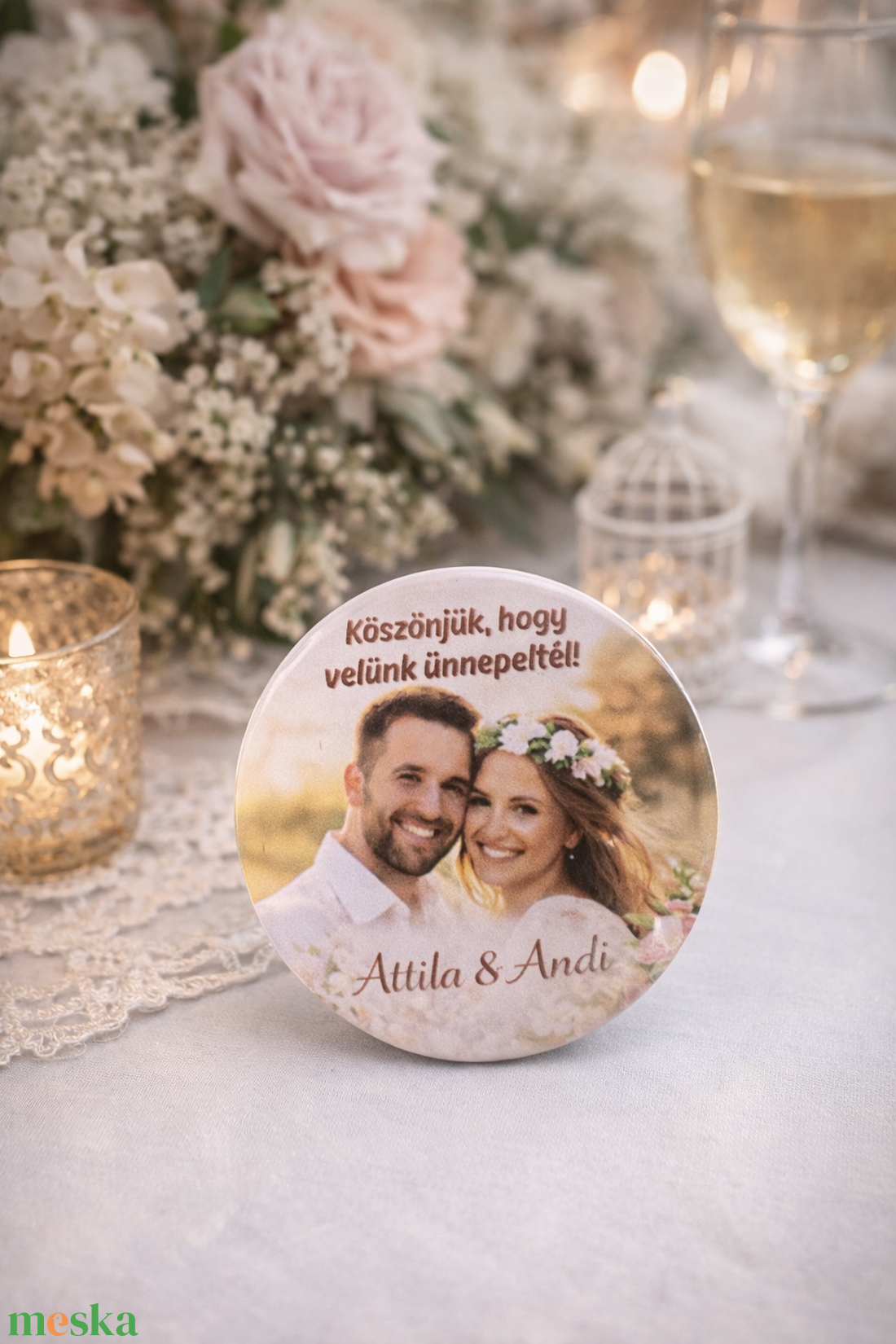 Egyedi esküvői köszönőajándék - otthon & életmód - konyhafelszerelés, tálalás - konyhai dekoráció - hűtőmágnes - Meska.hu