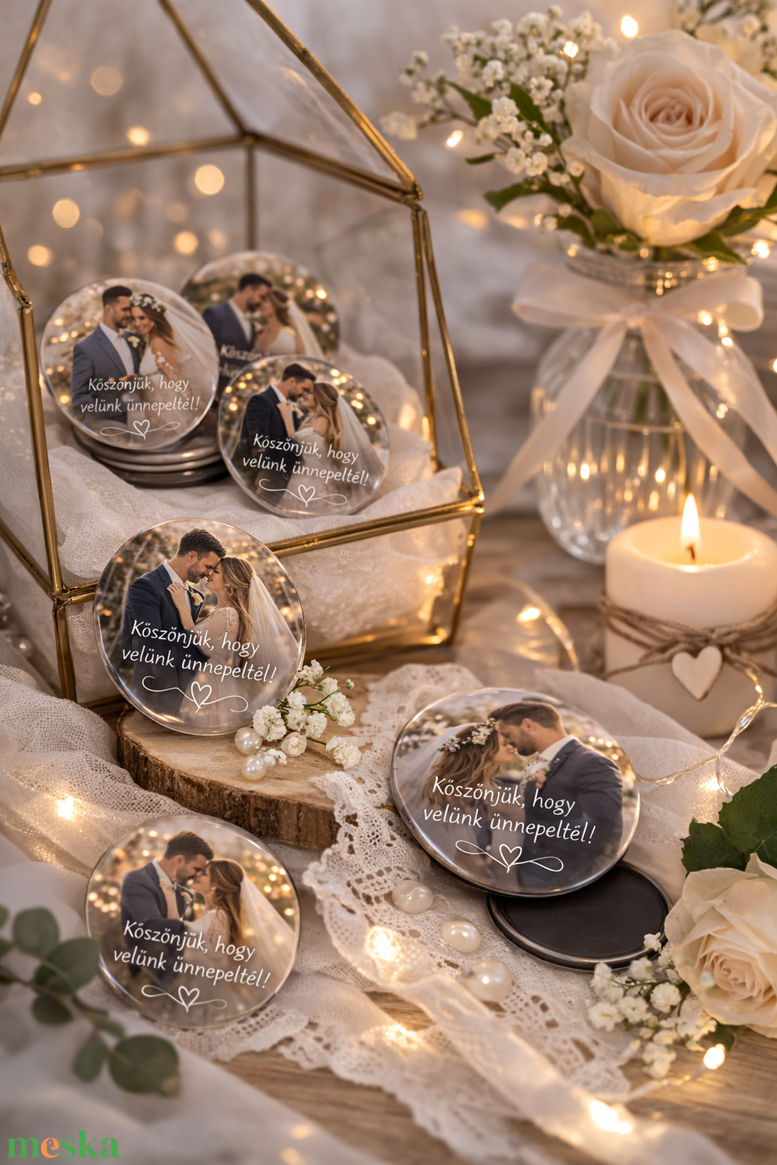 Egyedi esküvői köszönőajándék - otthon & életmód - konyhafelszerelés, tálalás - konyhai dekoráció - hűtőmágnes - Meska.hu