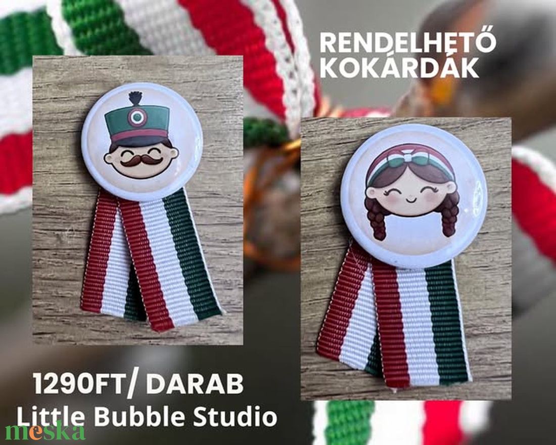 Egyedi kokárda - ékszer - kitűző és bross - Meska.hu
