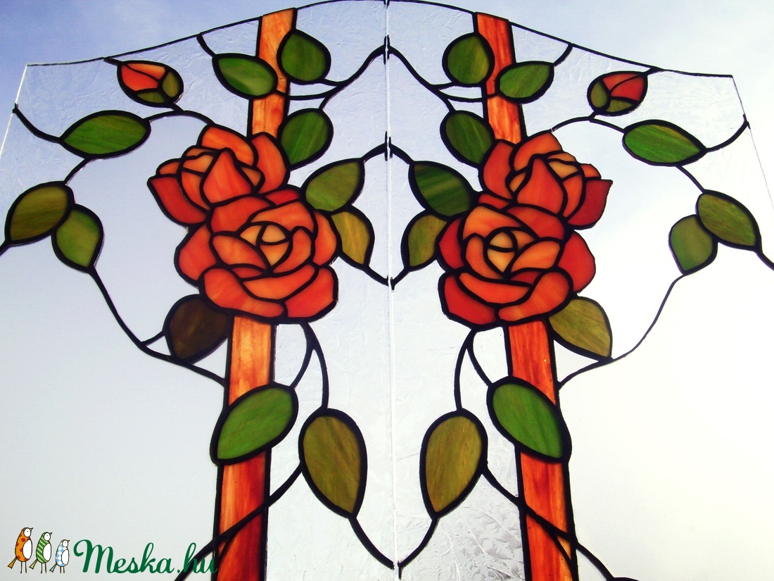 Rózsaberek ajtóbetét, narancssárga: III. volume - otthon & életmód - bútor - más bútor - Meska.hu