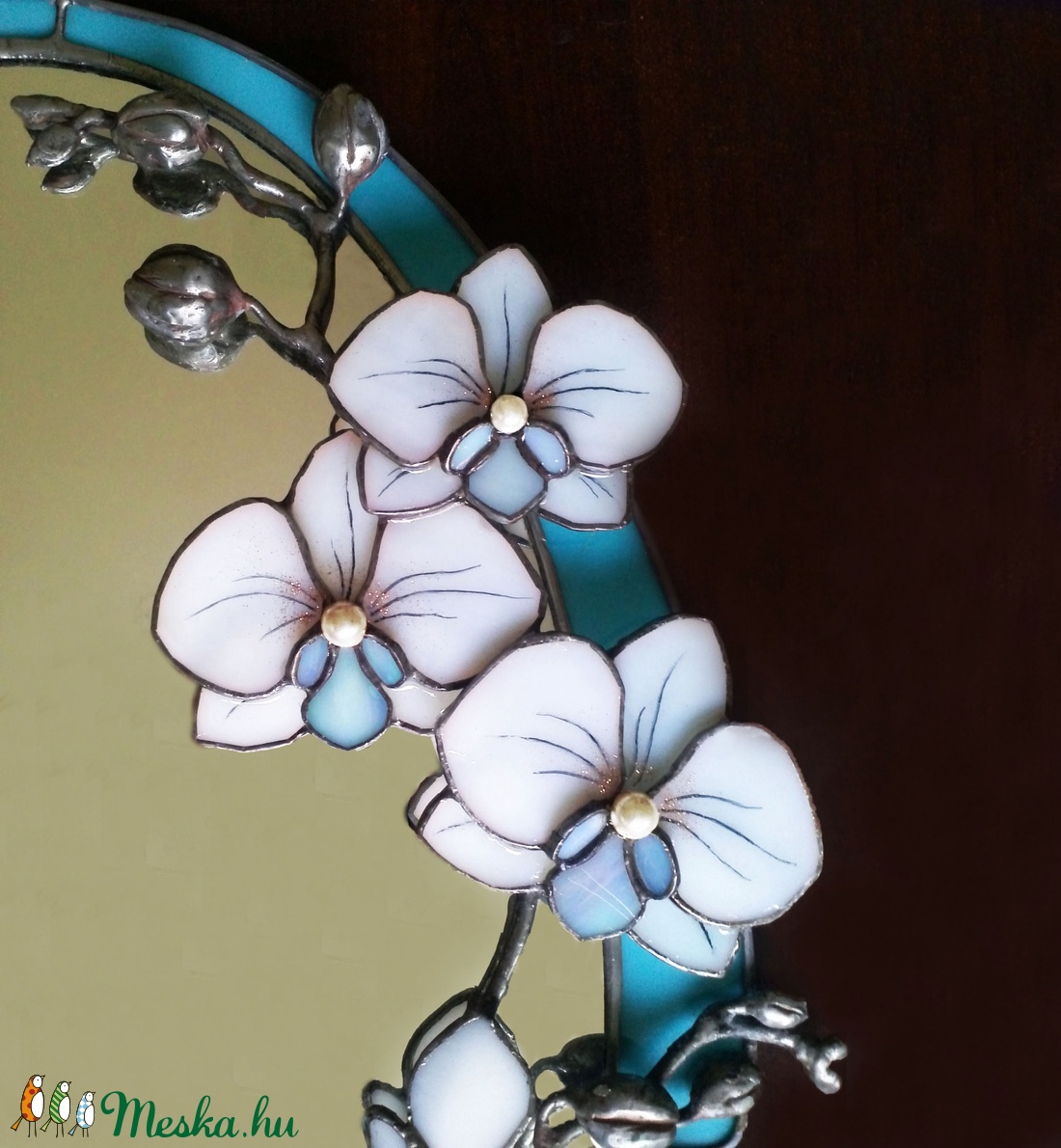 3D Orchideás tükör tiffany üvegből - otthon & életmód - dekoráció - tükör - Meska.hu 3D Orchideás tükör tiffany üvegből - otthon & életmód - dekoráció - tükör - Meska.hu