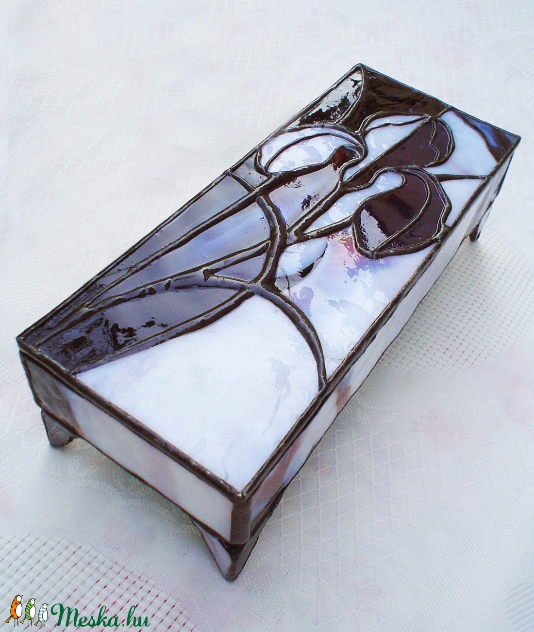  Tiffany Nőszirmos -ékszerdoboz - ékszer - ékszertartó - ékszerdoboz - Meska.hu