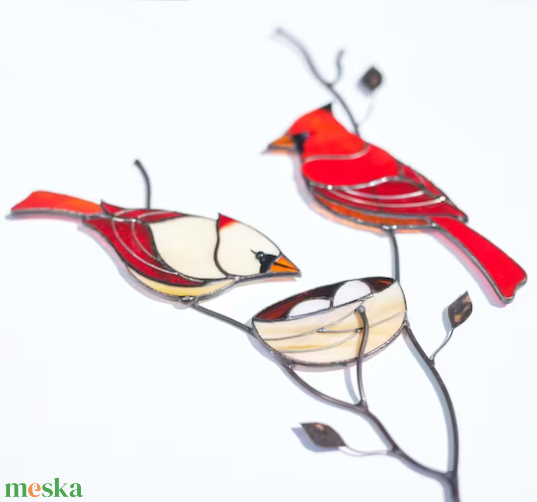 Kardinálispinty asztalidísz pároknak - otthon & életmód - dekoráció - asztal és polc dekoráció - asztaldísz - Meska.hu