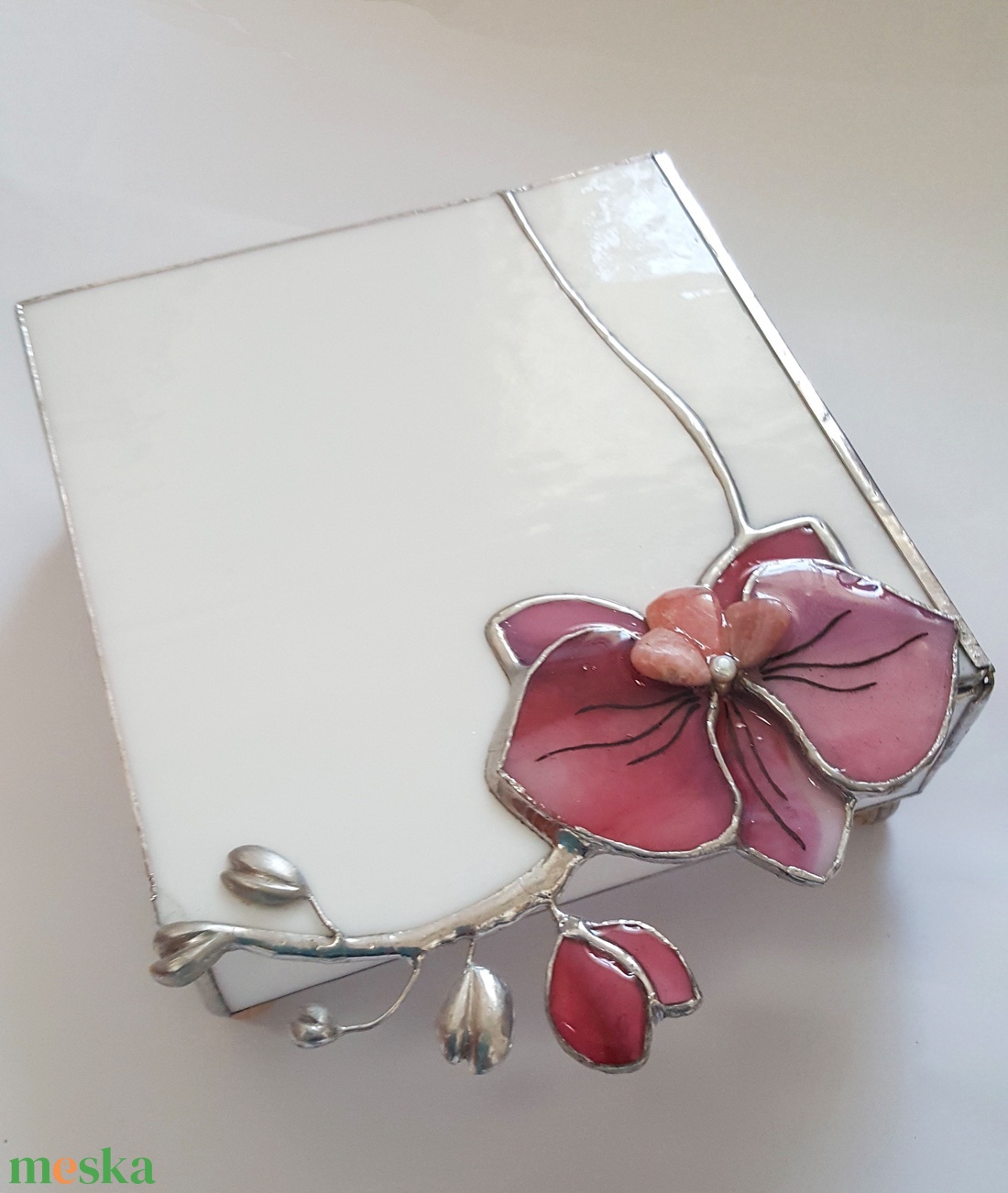 3D Orchideás ékszerdoboz tiffany üvegből - ékszer - ékszertartó - ékszerdoboz - Meska.hu 3D Orchideás ékszerdoboz tiffany üvegből - ékszer - ékszertartó - ékszerdoboz - Meska.hu