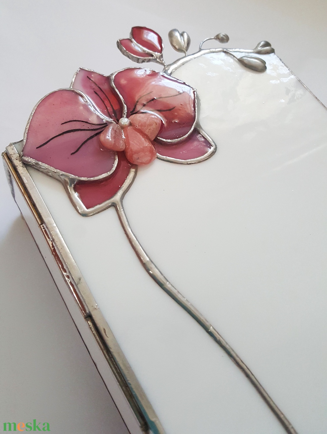 3D Orchideás ékszerdoboz tiffany üvegből - ékszer - ékszertartó - ékszerdoboz - Meska.hu 3D Orchideás ékszerdoboz tiffany üvegből - ékszer - ékszertartó - ékszerdoboz - Meska.hu