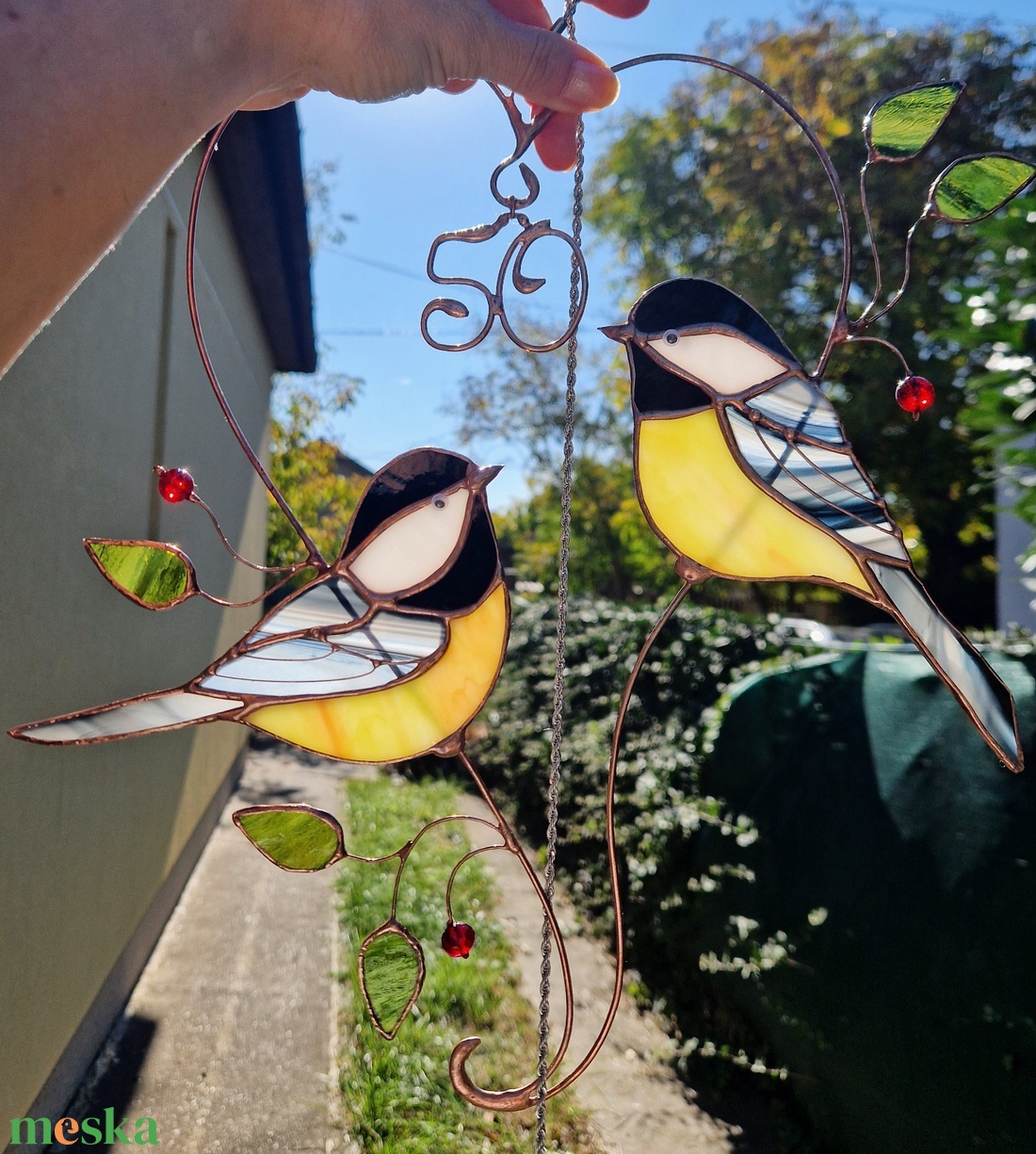 Szerelmes cinegepár - otthon & életmód - dekoráció - ajtó- és ablak dekoráció - ablakdísz - Meska.hu Szerelmes cinegepár - otthon & életmód - dekoráció - ajtó- és ablak dekoráció - ablakdísz - Meska.hu