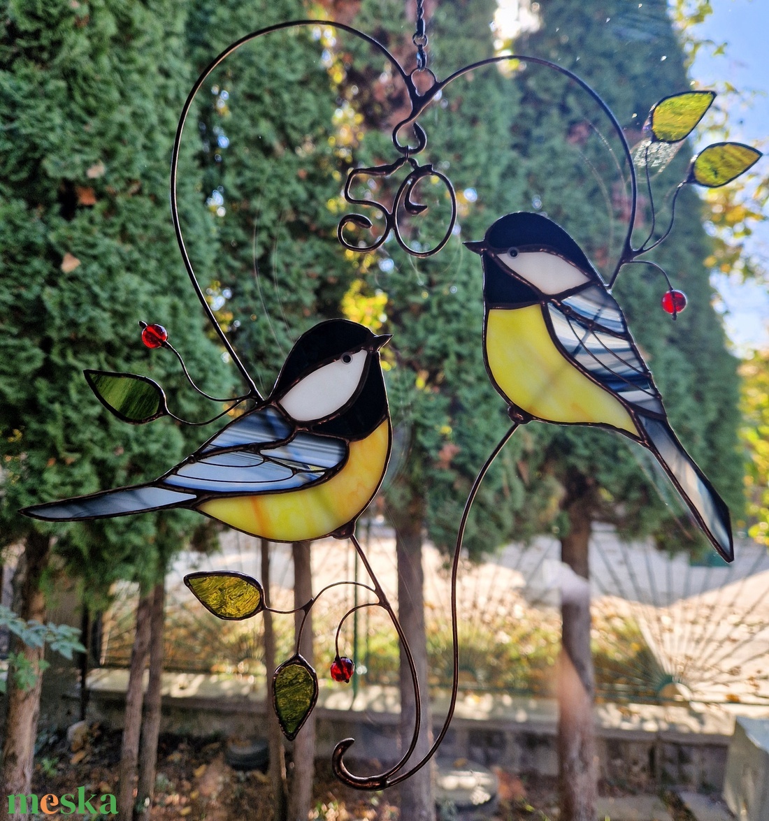 Szerelmes cinegepár - otthon & életmód - dekoráció - ajtó- és ablak dekoráció - ablakdísz - Meska.hu Szerelmes cinegepár - otthon & életmód - dekoráció - ajtó- és ablak dekoráció - ablakdísz - Meska.hu