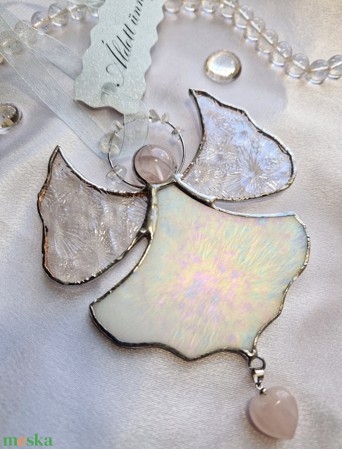 Kristályangyal opálos színben - karácsony - karácsonyi lakásdekoráció - karácsonyi ablakdíszek, ablakmatricák - Meska.hu