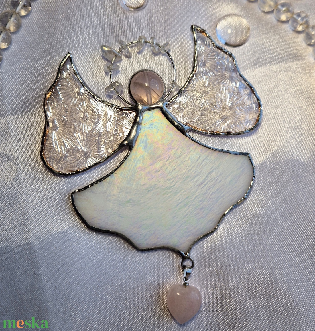 Kristályangyal opálos színben - karácsony - karácsonyi lakásdekoráció - karácsonyi ablakdíszek, ablakmatricák - Meska.hu