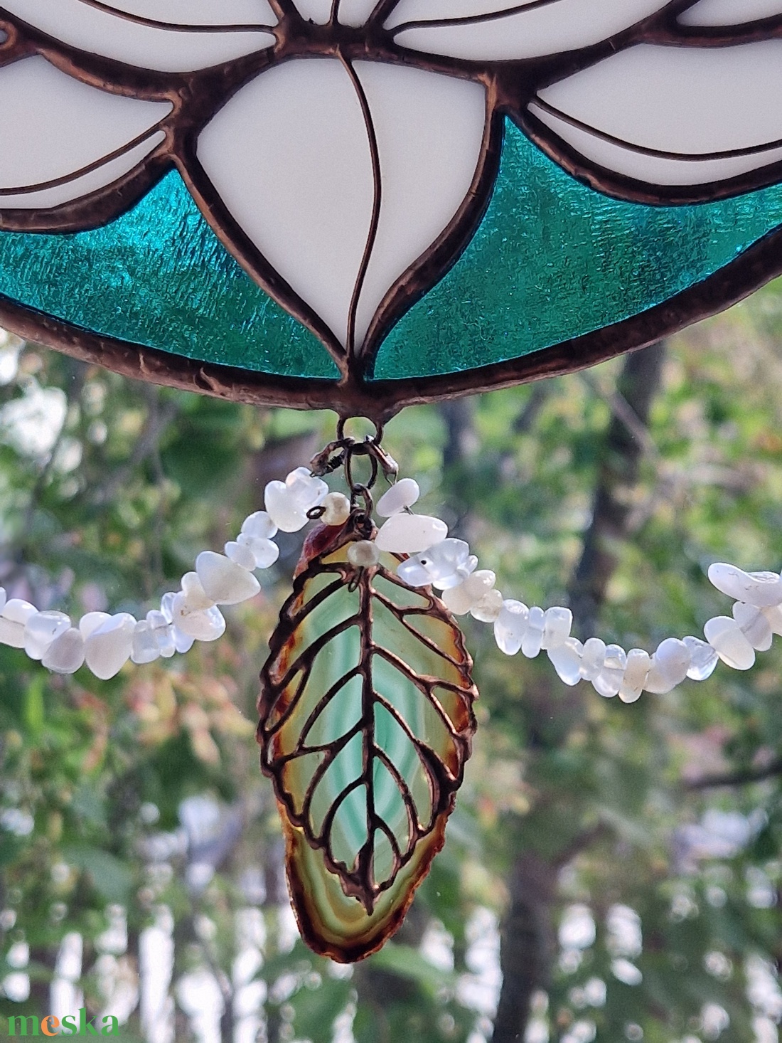 Lótusz napfogó kék holdkehelyben - otthon & életmód - dekoráció - ajtó- és ablak dekoráció - ablakdísz - Meska.hu