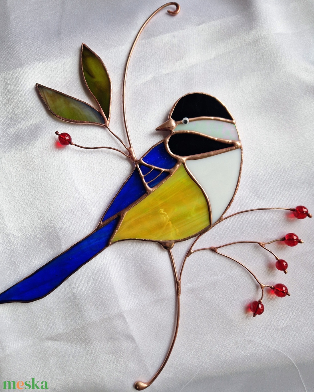 Kékcinege ablakdísz - otthon & életmód - dekoráció - ajtó- és ablak dekoráció - ablakdísz - Meska.hu