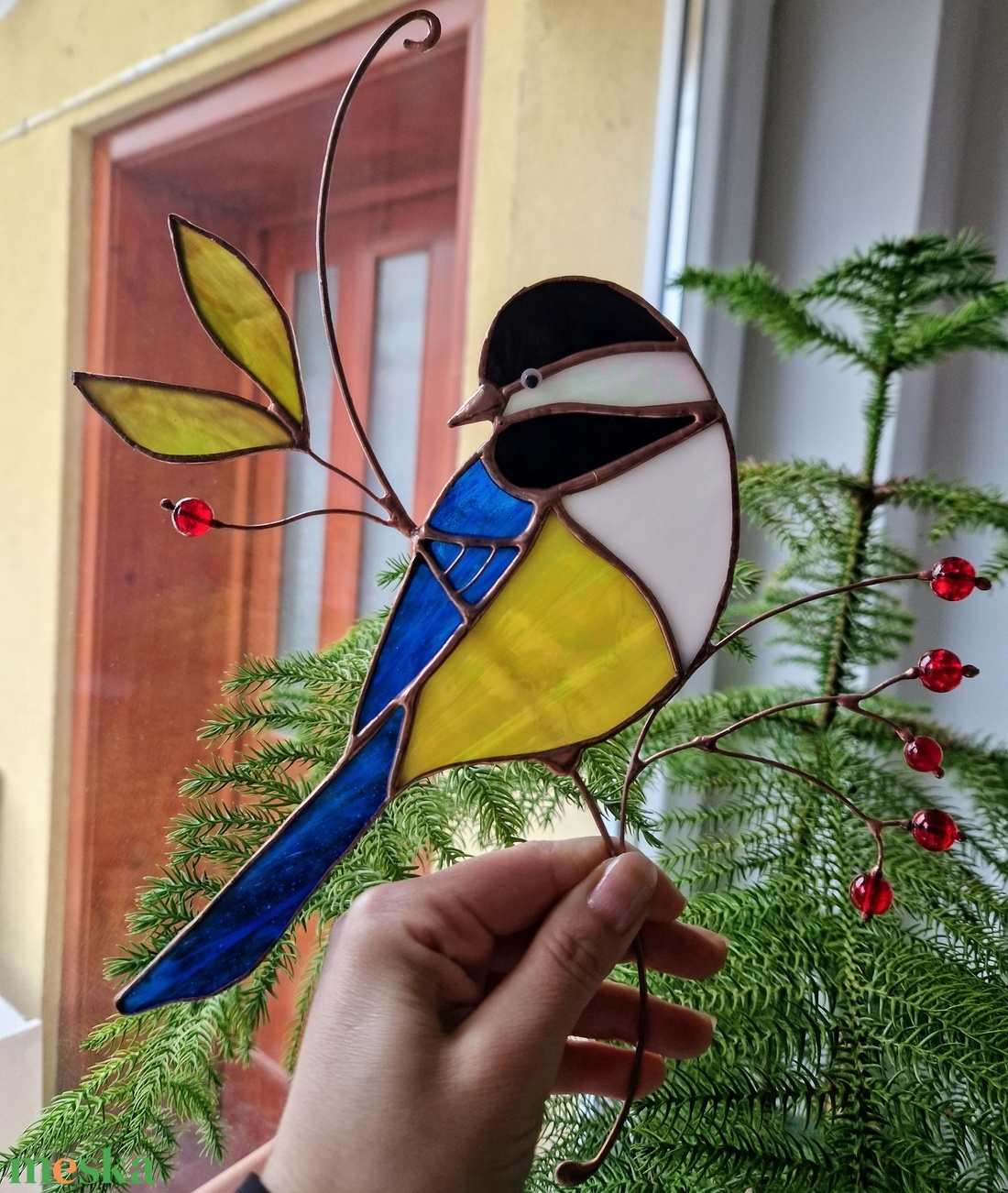 Kékcinege ablakdísz - otthon & életmód - dekoráció - ajtó- és ablak dekoráció - ablakdísz - Meska.hu