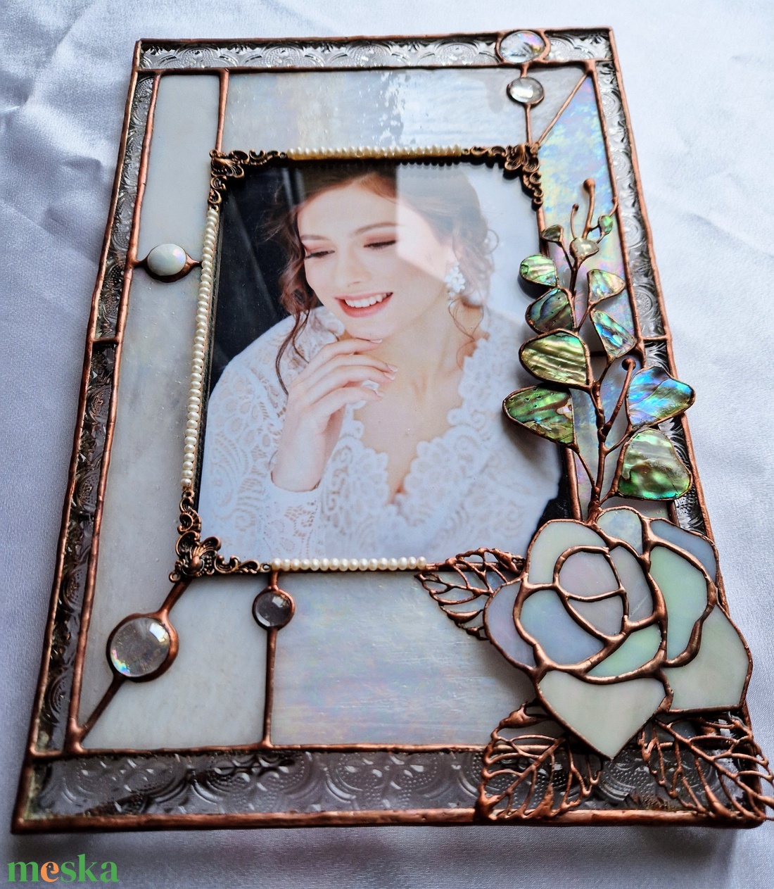 True Love gyöngyházas esküvői fotókeret  - esküvő - emlék & ajándék - nászajándék - esküvői pénzátadó képkeret - Meska.hu