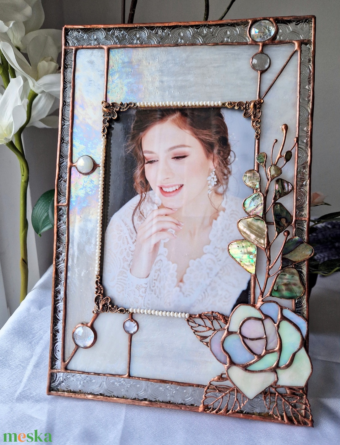 True Love gyöngyházas esküvői fotókeret  - esküvő - emlék & ajándék - nászajándék - esküvői pénzátadó képkeret - Meska.hu