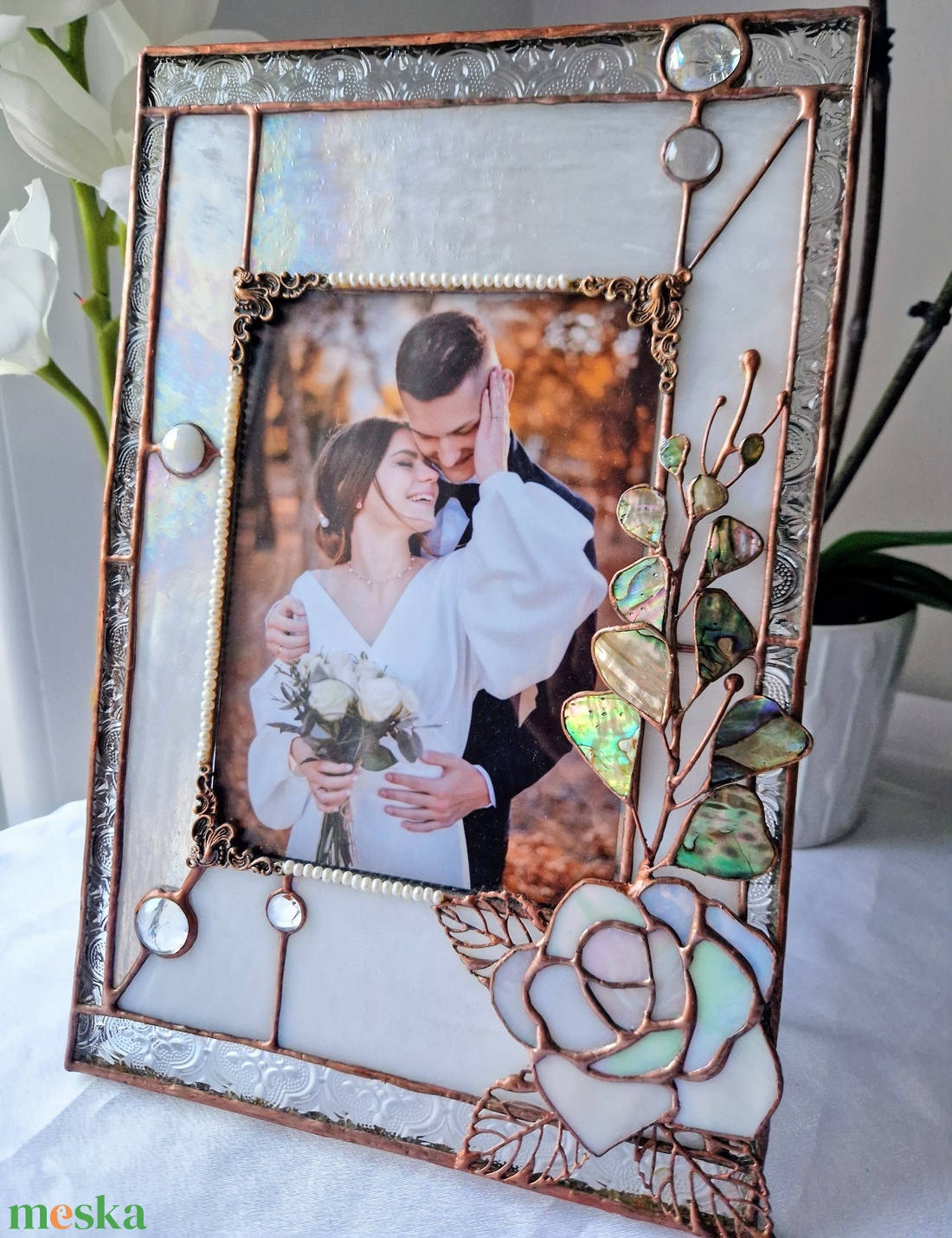 True Love gyöngyházas esküvői fotókeret  - esküvő - emlék & ajándék - nászajándék - esküvői pénzátadó képkeret - Meska.hu