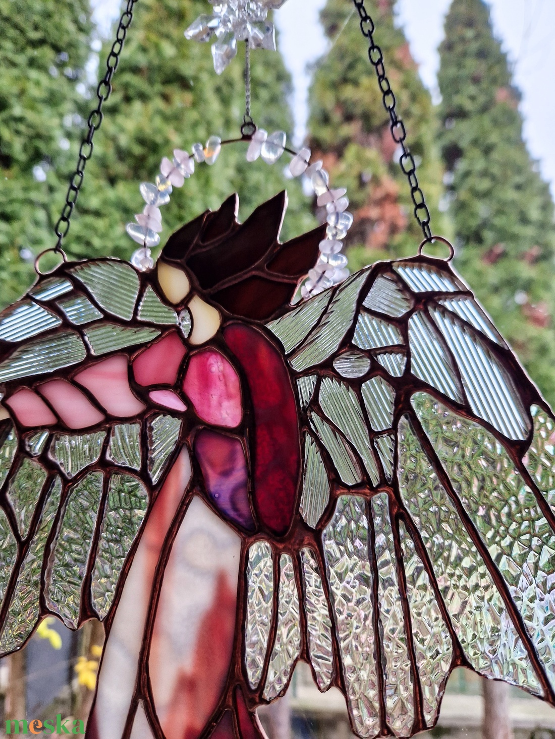 Kristályos Arkangyal nagy méretű - otthon & életmód - dekoráció - ajtó- és ablak dekoráció - ablakdísz - Meska.hu