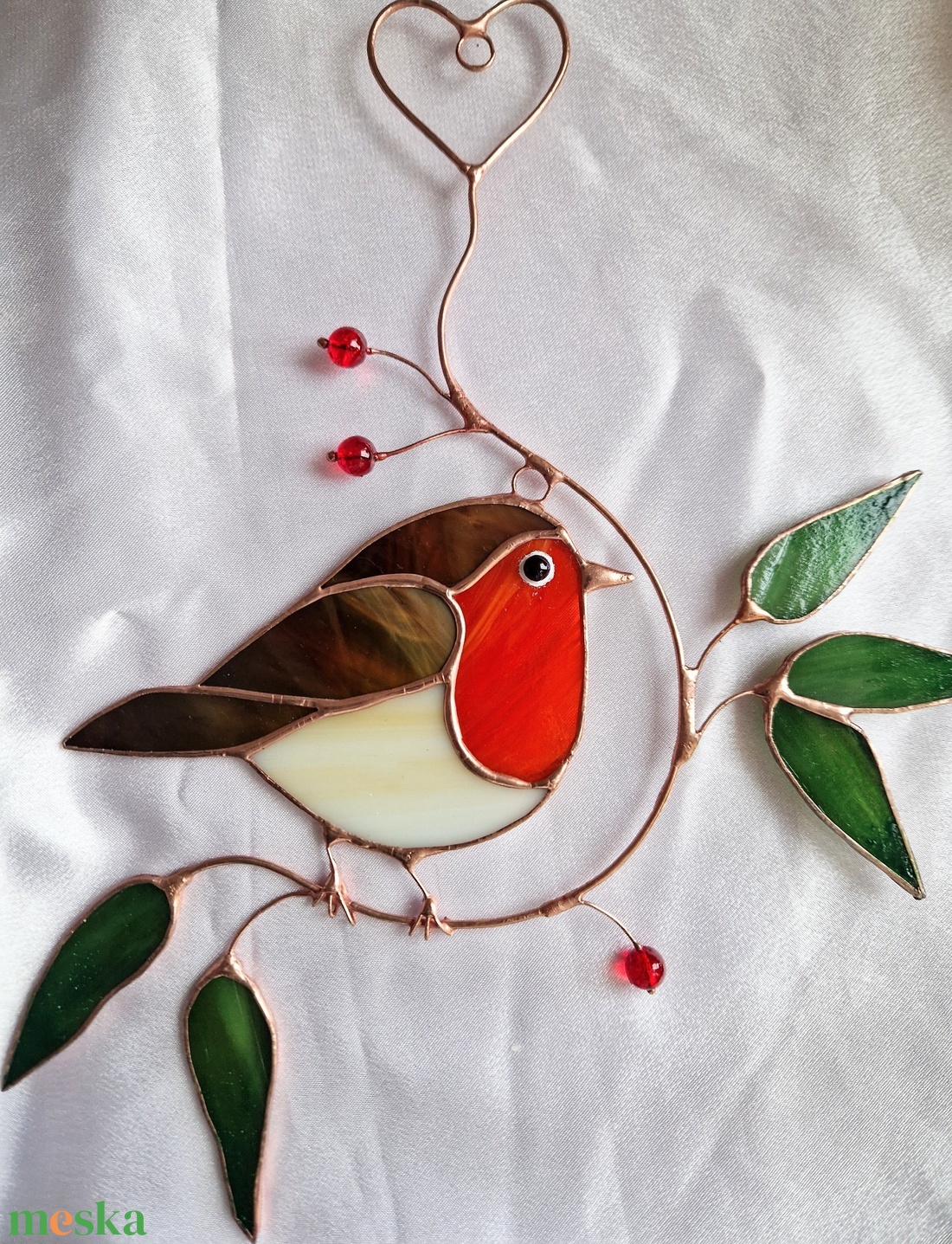 Vörösbegy ablakdísz - otthon & életmód - dekoráció - ajtó- és ablak dekoráció - ablakdísz - Meska.hu