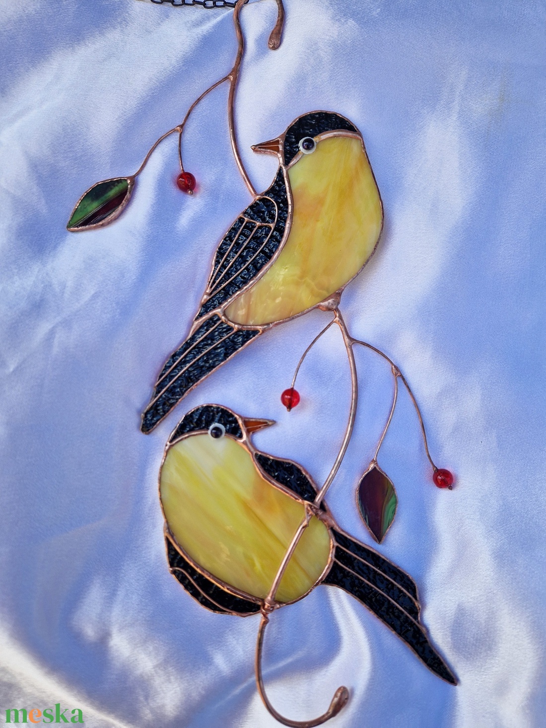 Sárgarigó párocska - otthon & életmód - dekoráció - ajtó- és ablak dekoráció - ablakdísz - Meska.hu